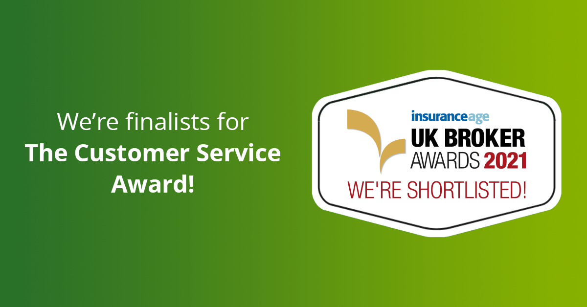 We're finalists for the Customer Service award - UK Broker Awards 2021